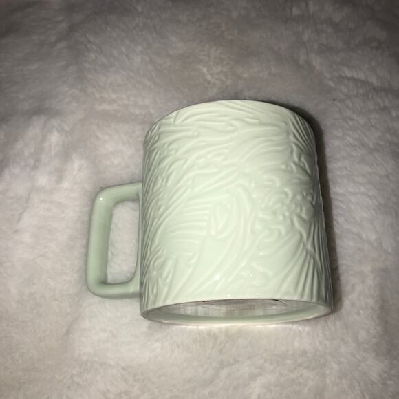 NEW Starbucks 2022 Light Mint Textured Floral Ceramic Anniversary Spring Mug - Picture 2 of 4